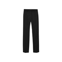 JOSEPH Coleman Long gabardine stretch trousers in black, slim full-length leg, front view