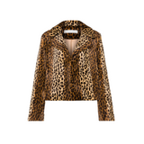 Long jacket in fantasy leopard print