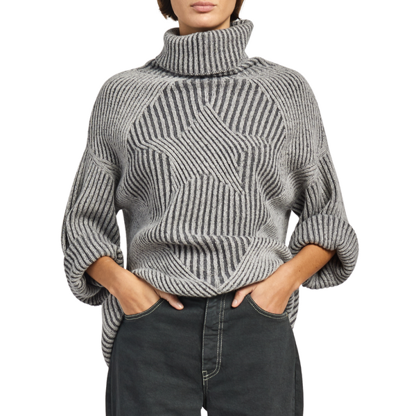 Knit sweatshirt in dark grey