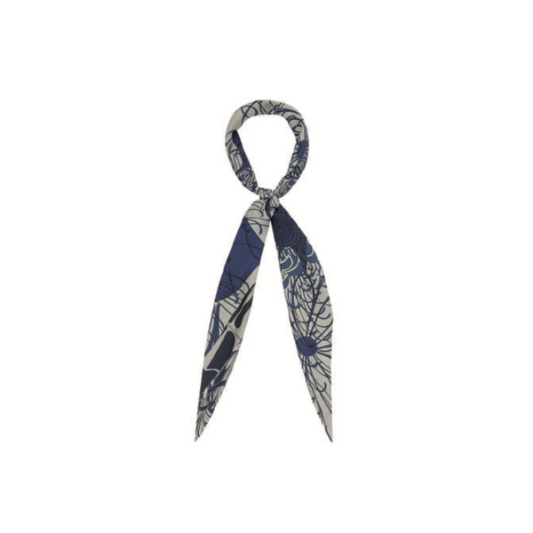 Aloe printed scarf in blue