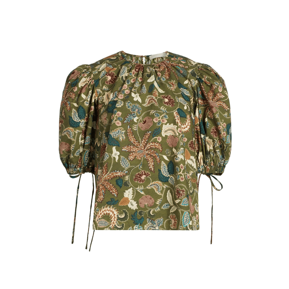 Ulla Johnson Coralie Short Sleeve Blouse in Lichen ULLA JOHNSON Designer fashion shop online and in store High End fashion boutique Sydney Australia Riada Concept