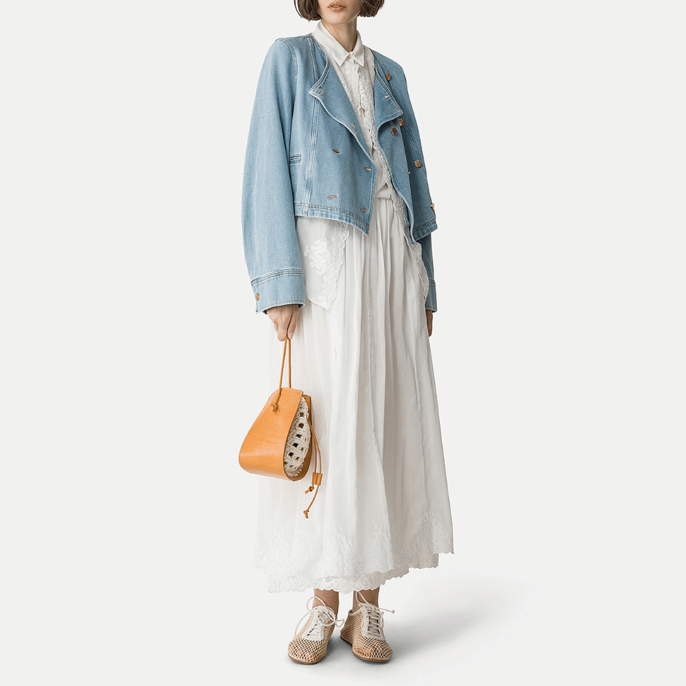 Forte Forte Embroidered Cotton Silk Voile Shirt in Bianco – International designer fashion boutique Australia Riada Concept Woollahra