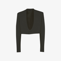 Philosophy di Lorenzo Serafini Cropped Grain de Poudre Jacket in Black, international luxury fashion brands jackets available at Riada Concept Woollahra, Sydney Australia and online