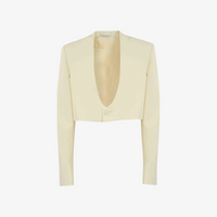 Philosophy di Lorenzo Serafini Cropped Grain de Poudre Jacket in Ivory, international luxury fashion brands jackets available at Riada Concept Woollahra, Sydney Australia and online