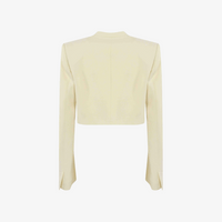 Philosophy di Lorenzo Serafini Cropped Grain de Poudre Jacket in Ivory, international luxury fashion brands jackets available at Riada Concept Woollahra, Sydney Australia and online