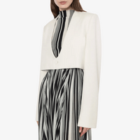 Philosophy di Lorenzo Serafini Cropped Grain de Poudre Jacket in Ivory, international luxury fashion brands jackets available at Riada Concept Woollahra, Sydney Australia and online