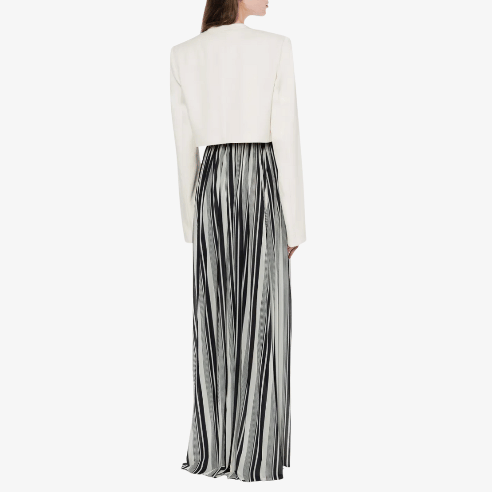 Philosophy di Lorenzo Serafini Cropped Grain de Poudre Jacket in Ivory, international luxury fashion brands jackets available at Riada Concept Woollahra, Sydney Australia and online