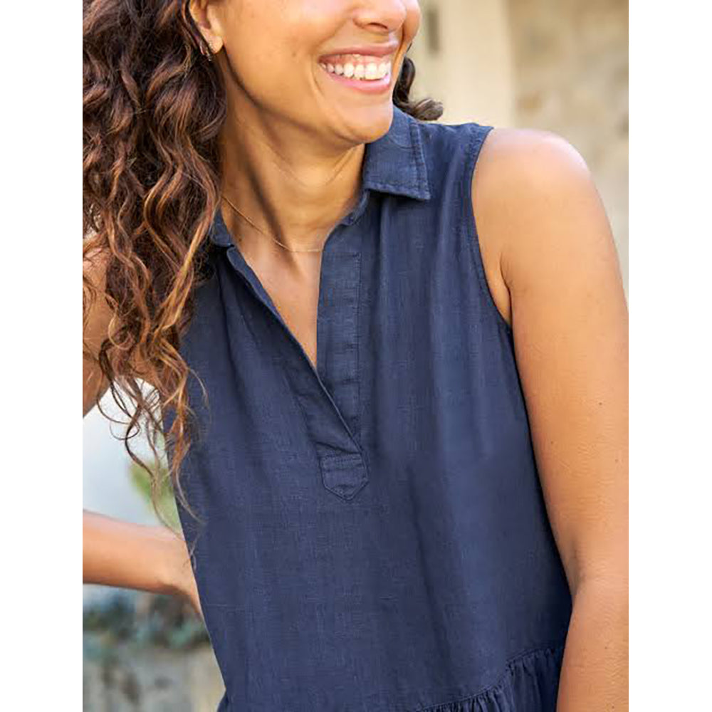 Daphne Sleeveless Popover Dress in navy