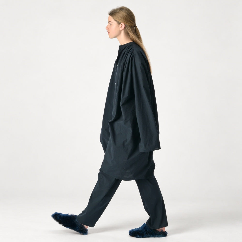Sofie D’Hoore Demba brushed cotton voile shirt dress in deep navy Midnight
