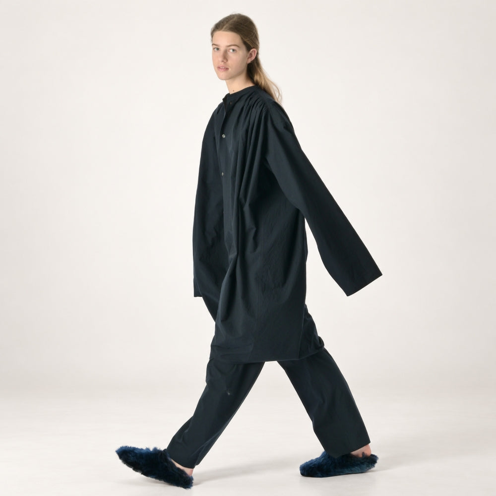 Sofie D’Hoore Demba brushed cotton voile shirt dress in deep navy Midnight - ide view