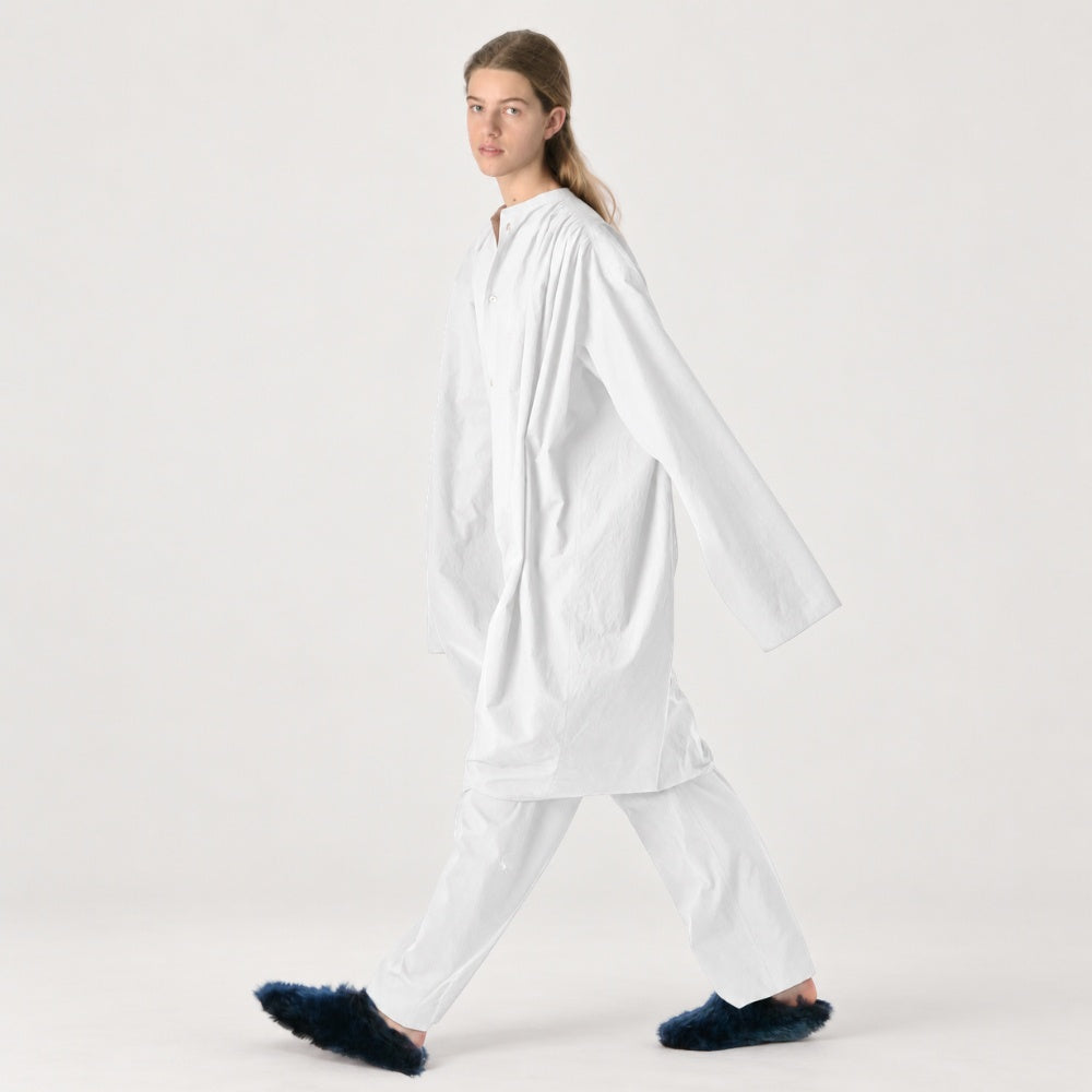 Sofie D’Hoore Demba brushed cotton voile shirt dress in white - side view