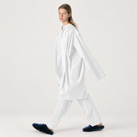 Sofie D’Hoore Demba brushed cotton voile shirt dress in white - side view