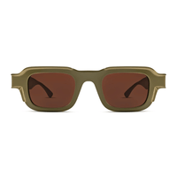 Thierry Lasry DUSTY Rectangular Sunglasses in Olive Green - International designer fashion boutique Australia Riada Concept Woollahra