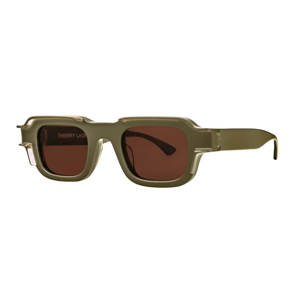 Thierry Lasry DUSTY Rectangular Sunglasses in Olive Green - International designer fashion boutique Australia Riada Concept Woollahra