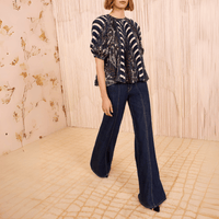 Ulla Johnson Dafne Pleated Short Sleeve Blouse in Eclipse – international designer fashion boutique Australia – Riada Concept Woollahra