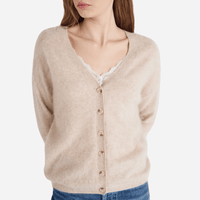 Absolut Cashmere Deborah V-Neck Cardigan in Oat – International designer fashion boutique Australia Riada Concept Woollahra