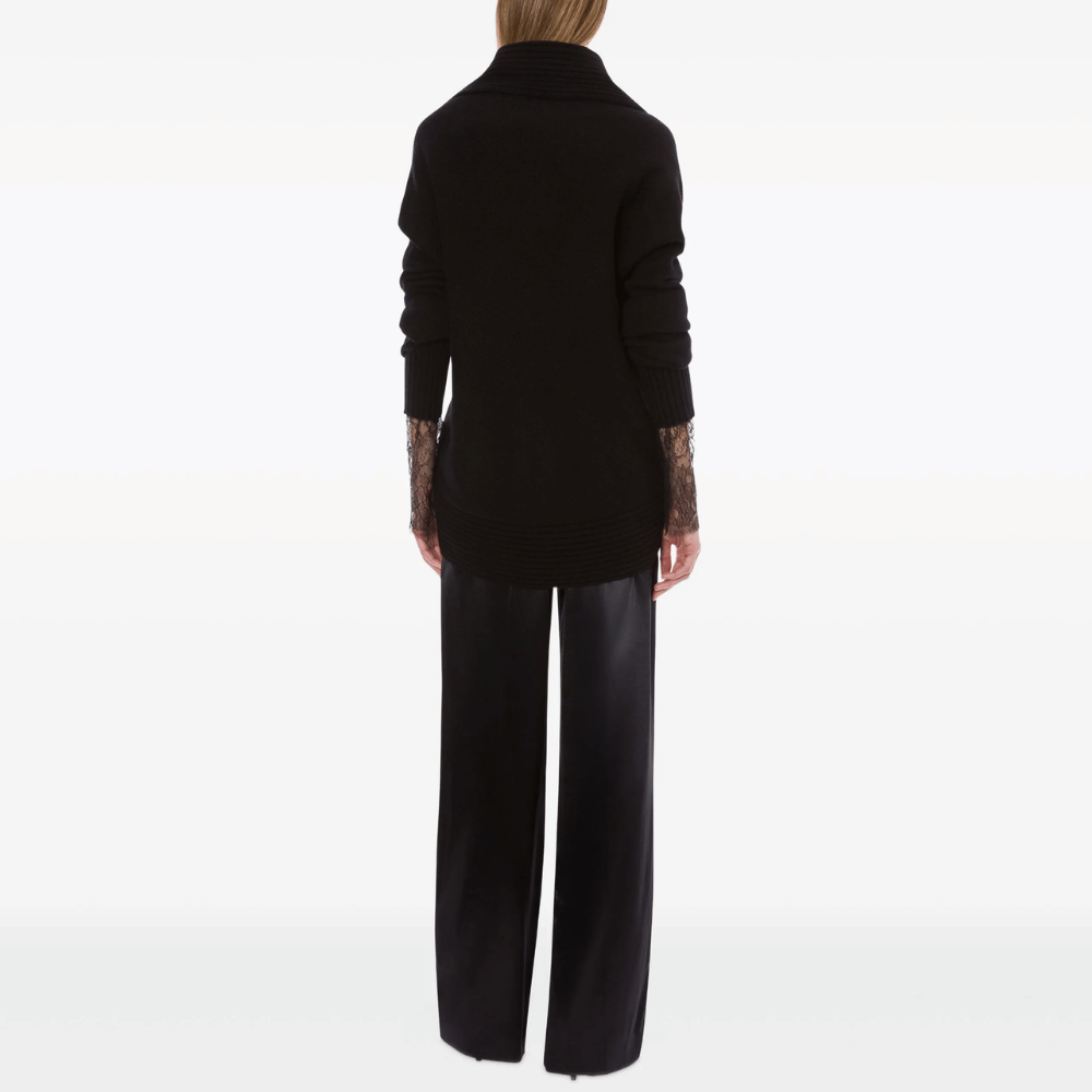 Alberta Ferretti Draped Shawl-Collar Wool Cardigan in Black -  International designer fashion boutique Australia Riada Concept Woollahra