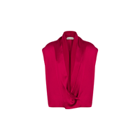 Alberta Ferretti Draped Satin Sleeveless Top in Fuchsia – International designer fashion boutique Australia Riada Concept Woollahra