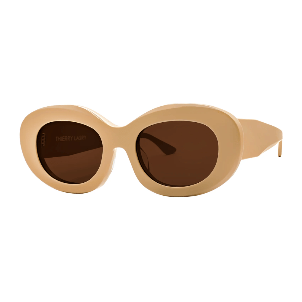 Thierry Lasry ENVY Oversized Oval Sunglasses in Peanut Beige - International designer fashion boutique Australia Riada Concept Woollahra