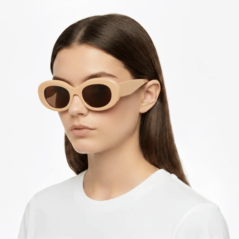 Thierry Lasry ENVY Oversized Oval Sunglasses in Peanut Beige - International designer fashion boutique Australia Riada Concept Woollahra