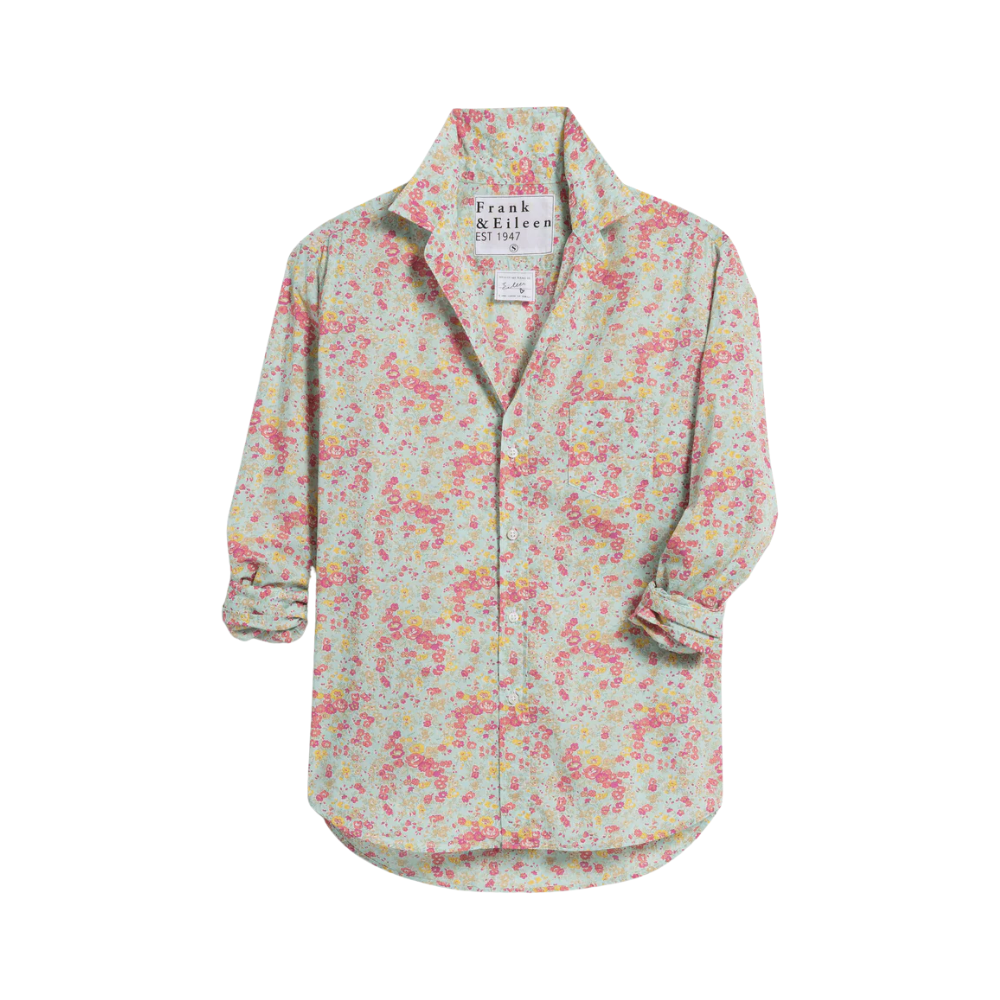 Eileen Relaxed Button up Shirt in Pink and Seaform Floral