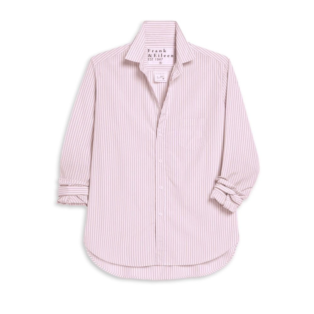 Frank & Eileen Relaxed Button-Up Eileen Shirt in Pink and White Multi Stripe Shop Frank & Eileen online in Australia at Riada Concept – official stockist of Frank & Eileen shirts, dresses, and linen pants. Discover timeless, premium women's fashion with fast shipping from Sydney.