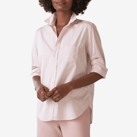 Frank & Eileen Relaxed Button-Up Eileen Shirt in Pink and White Multi Stripe Shop Frank & Eileen online in Australia at Riada Concept – official stockist of Frank & Eileen shirts, dresses, and linen pants. Discover timeless, premium women's fashion with fast shipping from Sydney.