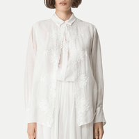 Forte Forte Embroidered Cotton Silk Voile Shirt in Bianco – International designer fashion boutique Australia Riada Concept Woollahra