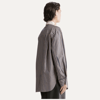 Forte Forte Embroidered Poplin Satin-Stripe Oversized Shirt Notte – International designer fashion boutique Australia Riada Concept Woollahra