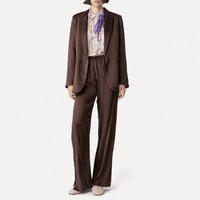 Forte Forte Envers Satin Matte Elasticated Trousers in Chocolat – International designer fashion boutique Australia Riada Concept Woollahra