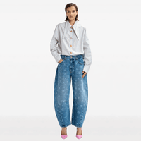 Essential Antwerp Jomato Oversized Striped Tie-Neck Shirt in Nile Blue – International designer fashion boutique Australia Riada Concept Woollahra