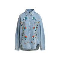 Essentiel Antwerp Icksonville Embellished Denim Shirt in Blue – International designer fashion boutique Australia Riada Concept Woollahra