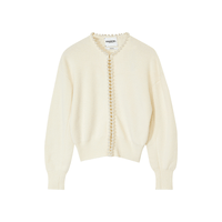 Essentiel Antwerp Ideas Pearl-Embellished Cardigan in Off-White – International designer fashion boutique Australia Riada Concept Woollahra