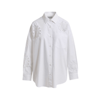 Essentiel Antwerp Identical Lace Patchwork Cotton Shirt in White – International designer fashion boutique Australia Riada Concept Woollahra