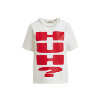 Essentiel Antwerp Isos Beaded Graphic T-Shirt in Red and White – International designer fashion boutique Australia Riada Concept Woollahra