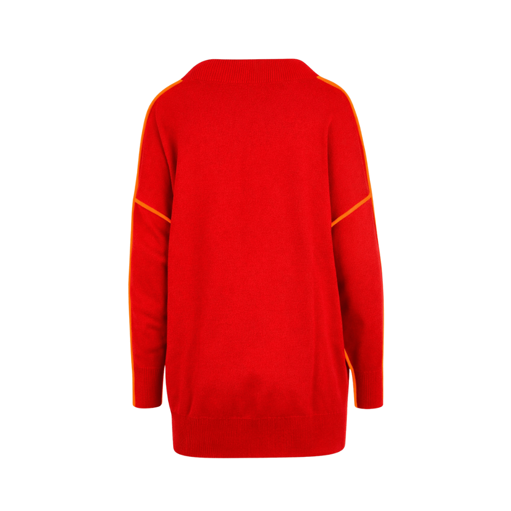 Essentiel Antwerp Inside V-Neck Sweater in Santa Claus Red – International designer fashion boutique Australia Riada Concept Woollahra
