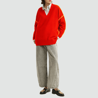 Essentiel Antwerp Inside V-Neck Sweater in Santa Claus Red – International designer fashion boutique Australia Riada Concept Woollahra