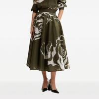 Essentiel Antwerp Jango Floral Pleated Midi Skirt in Olive Martini – International designer fashion boutique Australia Riada Concept Woollahra