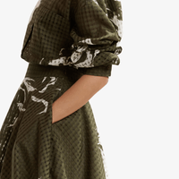 Essentiel Antwerp Jango Floral Pleated Midi Skirt in Olive Martini – International designer fashion boutique Australia Riada Concept Woollahra