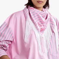 Essentiel Antwerp Jennie Pinstripe Cotton Fringe Scarf in Cotton Candy – International designer fashion boutique Australia Riada Concept Woollahra
