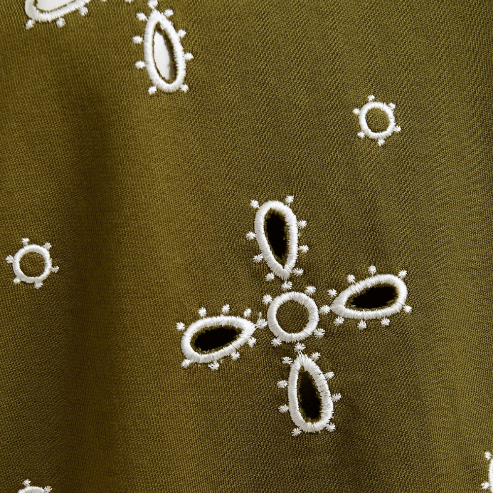Essentiel Antwerp Jix Embroidered Cotton Sweatshirt in Olive Martini – International designer fashion boutique Australia Riada Concept Woollahra