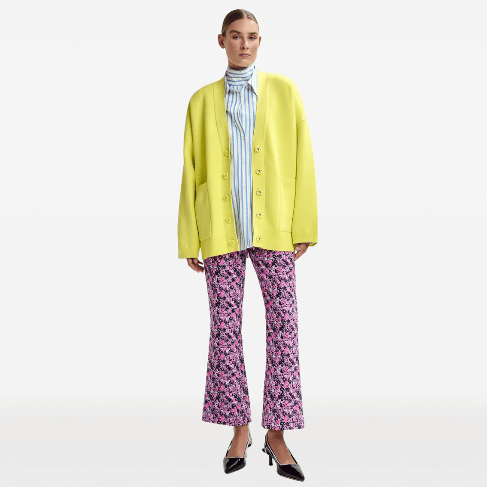 Essentiel Antwerp Jomber Relaxed Knit Cardigan in Lemon Squeeze – International designer fashion boutique Australia Riada Concept Woollahra