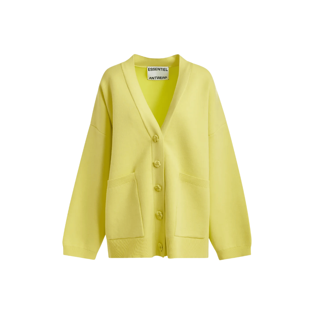 Essentiel Antwerp Jomber Relaxed Knit Cardigan in Lemon Squeeze – International designer fashion boutique Australia Riada Concept Woollahra