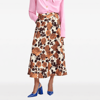 Essentiel Antwerp Julio A-Line Midi Skirt in Brown Floral – International designer fashion boutique Australia Riada Concept Woollahra
