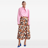 Essentiel Antwerp Julio A-Line Midi Skirt in Brown Floral – International designer fashion boutique Australia Riada Concept Woollahra