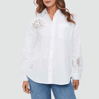 Essentiel Antwerp Identical Lace Patchwork Cotton Shirt in White – International designer fashion boutique Australia Riada Concept Woollahra
