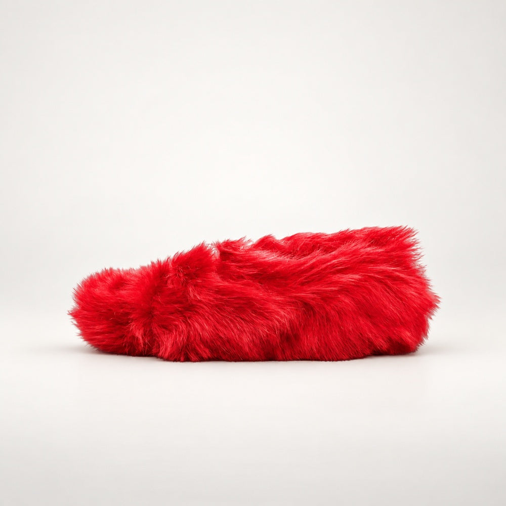 Sofie D’Hoore Fontana ballerina flat in red long-hair lamb leather