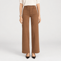 FRAME Le Slim Palazzo Harbor Pocket Jeans in Ledger at Riada Concept. High-rise wide-leg stretch denim with utility front pockets - front view