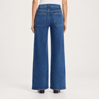 FRAME Le Slim Palazzo Modernist Pocket Jeans in Esteem at Riada Concept. High-rise wide-leg stretch denim with flat patch pockets - back view