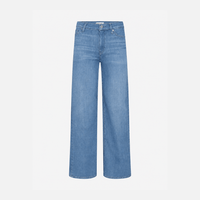 FRAME Le Slim Palazzo Raw Fray Jeans in Clearwater at Riada Concept. High-rise, light-blue wide-leg stretch denim. Shop Australia-wide or in Sydney.